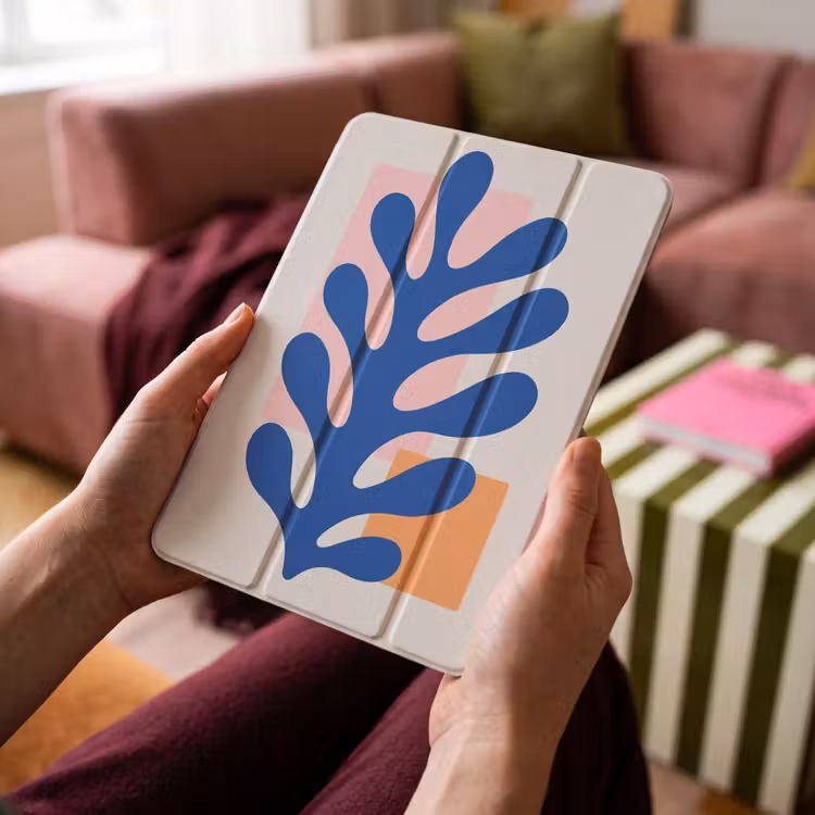 iPad-Hülle - Abstrakt - Blatt - Blau - Rechtecke — 4
