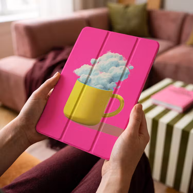 iPad-Hülle - Becher - Wolken - Rosa - Minimalistisch — 4