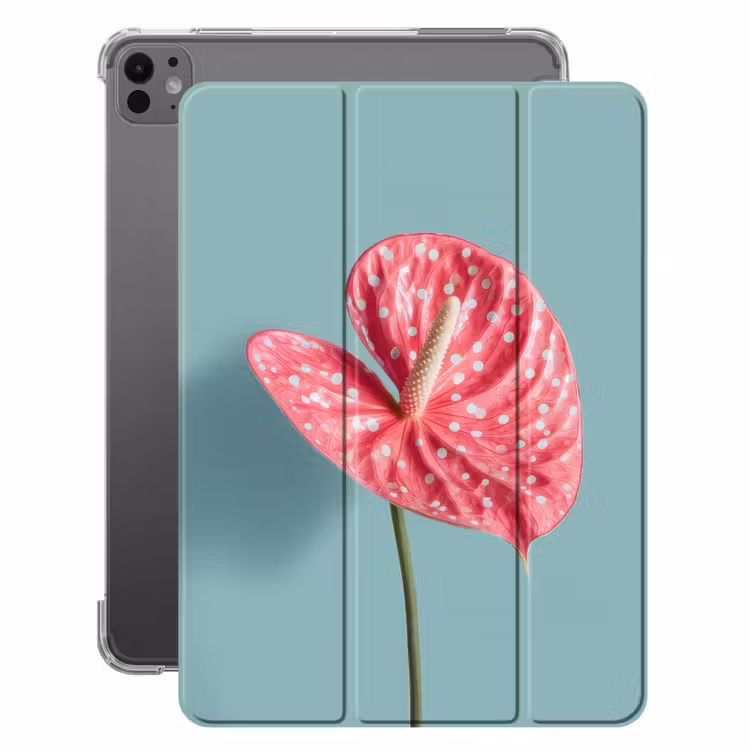 iPad-Hülle - Blatt - Anthurie - Punkte - Rosa — 1