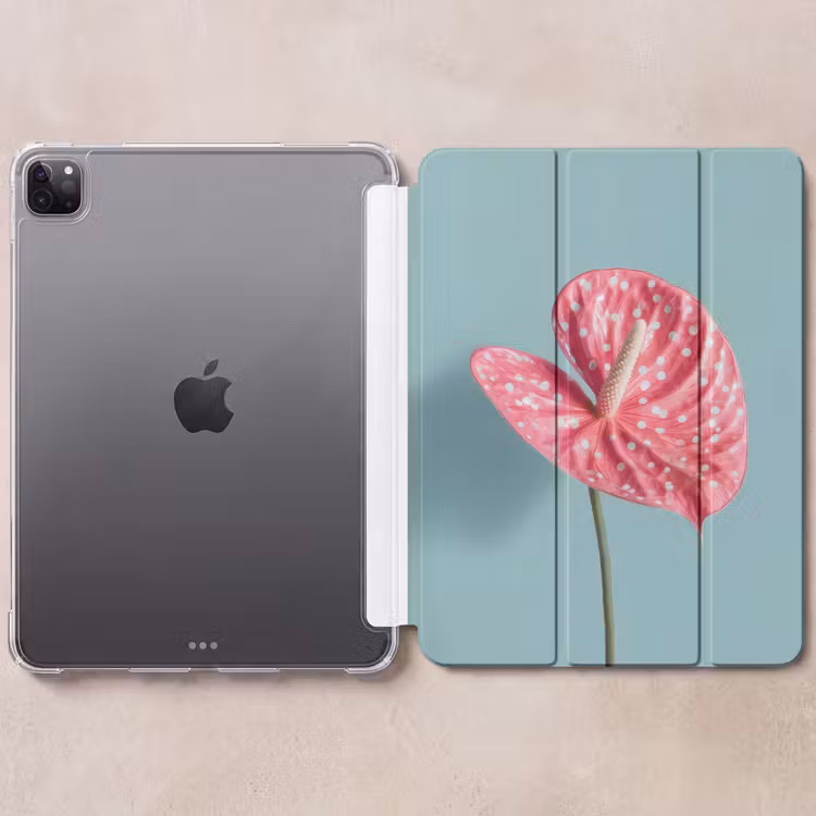 iPad-Hülle - Blatt - Anthurie - Punkte - Rosa — 6