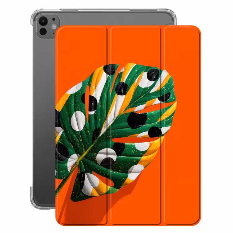 iPad-Hülle - Blatt - Orange - Punkte - Bunt — 1