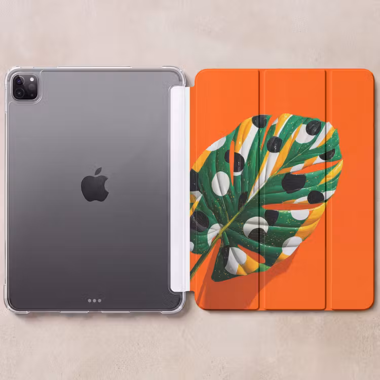 iPad-Hülle - Blatt - Orange - Punkte - Bunt — 6