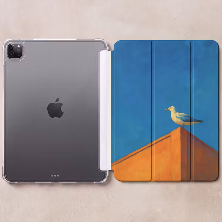 iPad-Hülle - Möwe - Gebäude - Himmel - Gemalt — 6