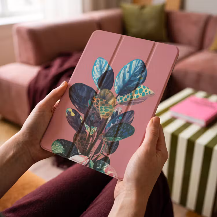 iPad-Hülle - Pflanze - Blätter - Punkte - Abstrakt — 4