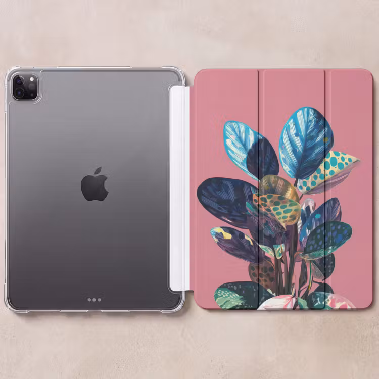 iPad-Hülle - Pflanze - Blätter - Punkte - Abstrakt — 6