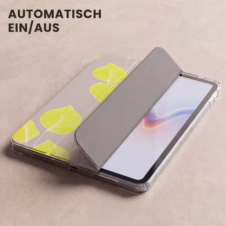 iPad-Hülle - Blätter - Neon - Gelb - Linien — 5