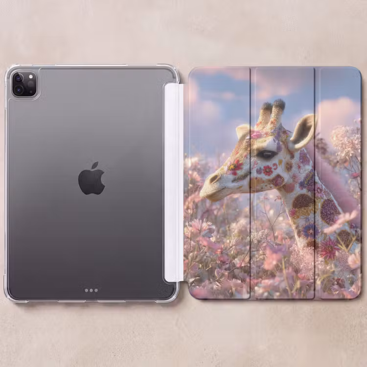 iPad-Hülle - Giraffe - Blumen - Rosa — 6