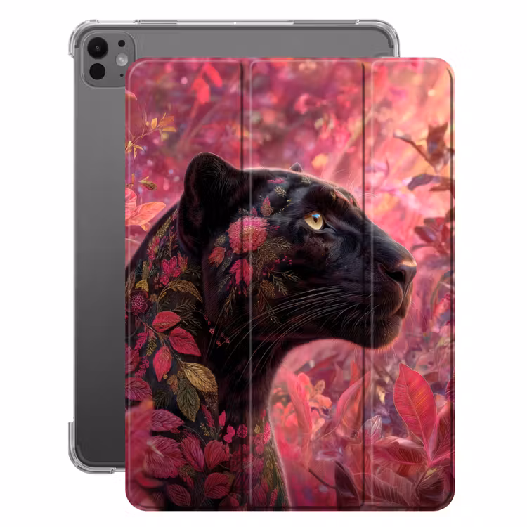 iPad-Hülle - Leopard - Blumen - Rosa — 1