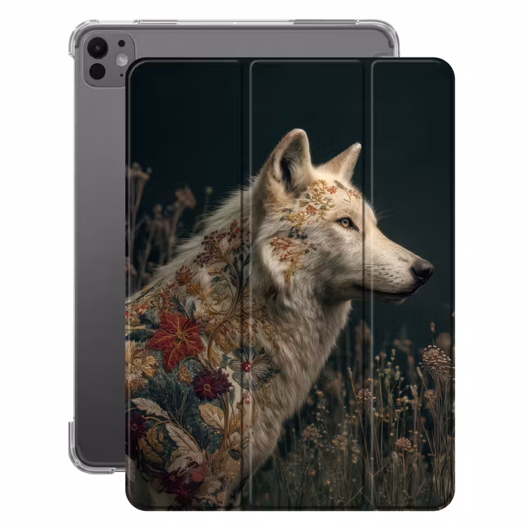 iPad-Hülle - Wolf - Blumen - Natur — 1