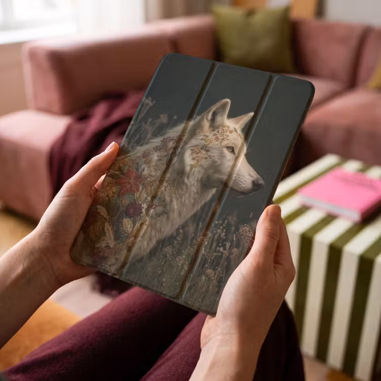 iPad-Hülle - Wolf - Blumen - Natur — 4