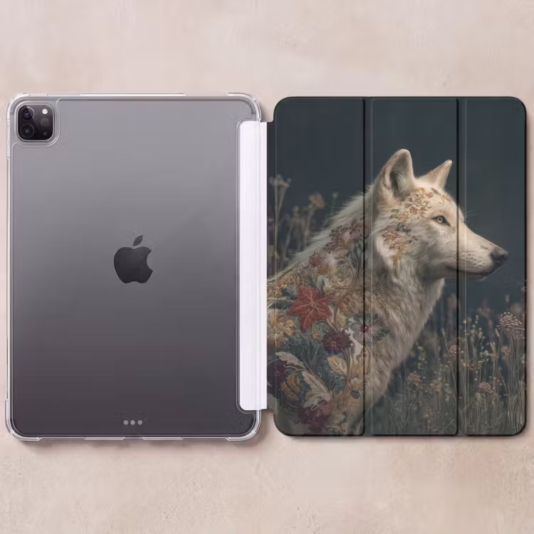 iPad-Hülle - Wolf - Blumen - Natur — 6