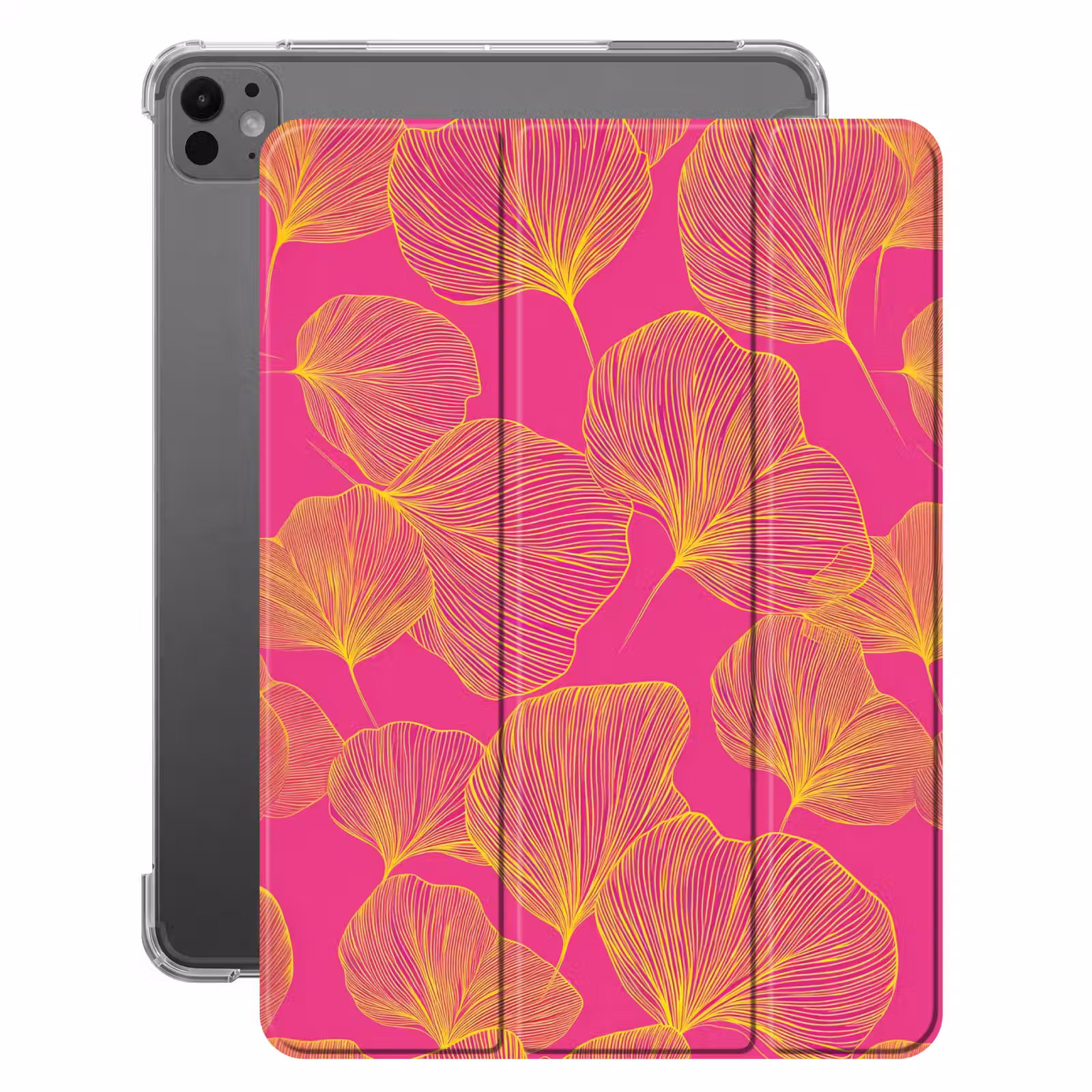 iPad-Hülle - Blätter - Adern - Grafik - Rosa — 1