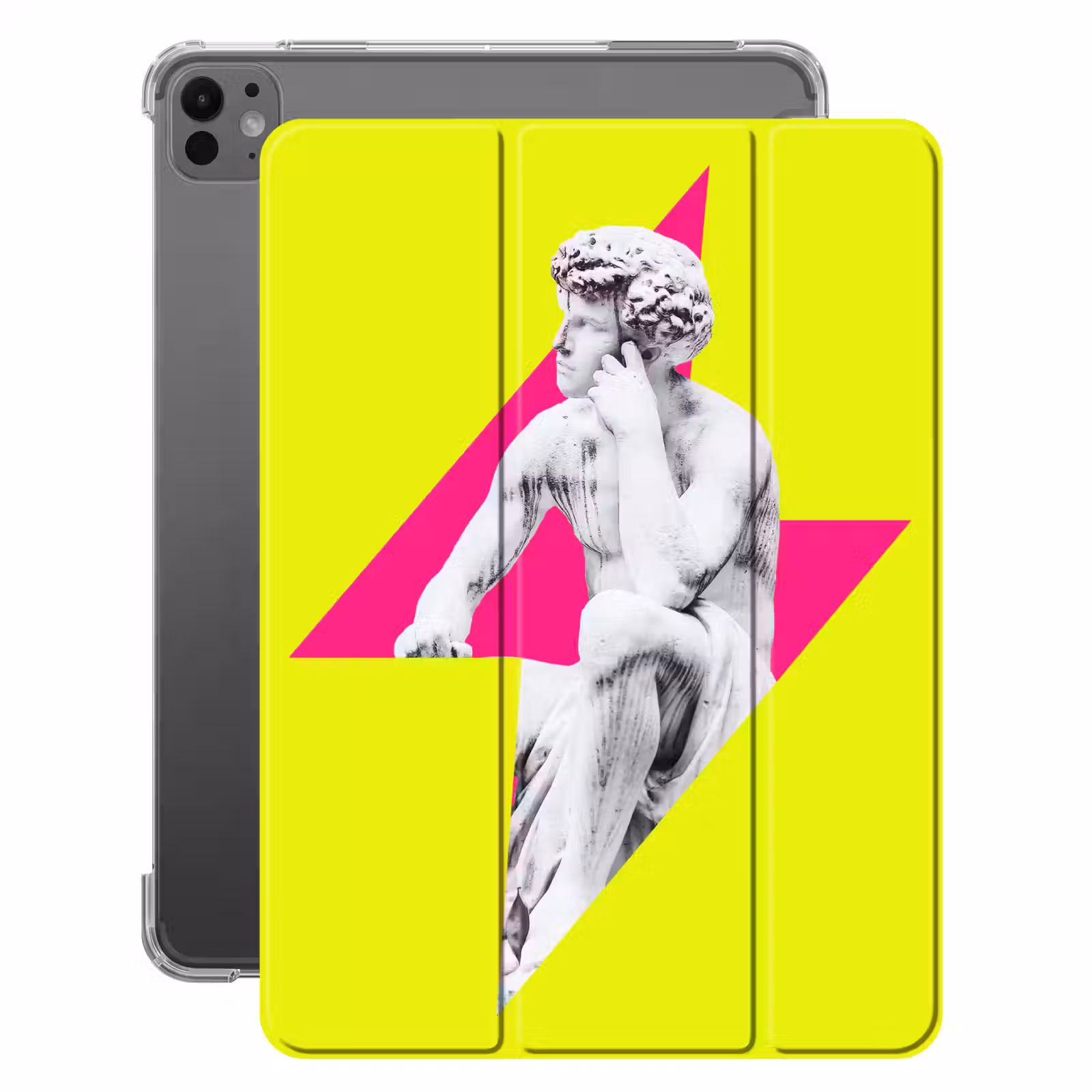 iPad-Hülle - Statue - Mann - Blitzschlag - Gelb — 1