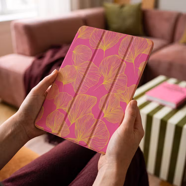 iPad-Hülle - Blätter - Adern - Grafik - Rosa — 4