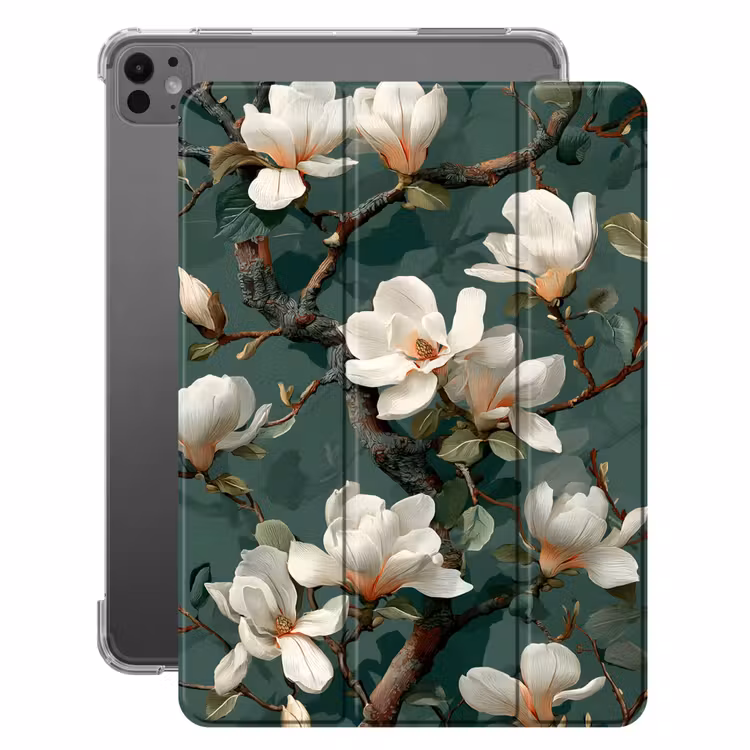 iPad-Hülle - Blumen - Zweige - Weiß - Klassisch — 1