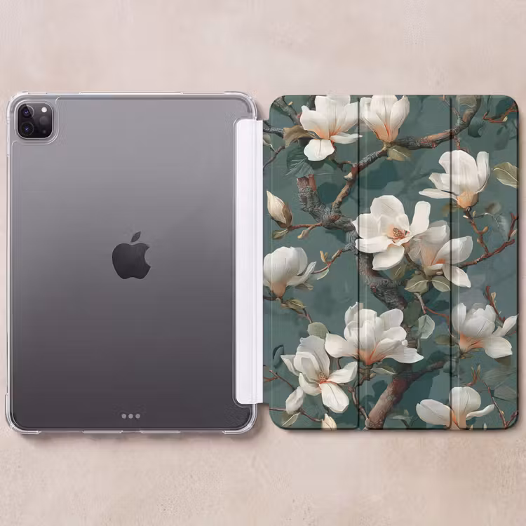 iPad-Hülle - Blumen - Zweige - Weiß - Klassisch — 6