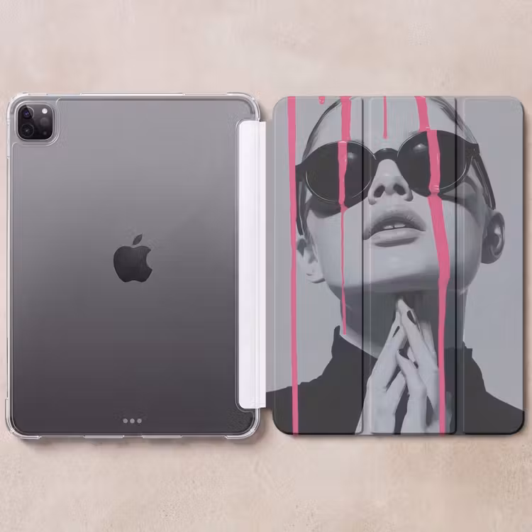 iPad-Hülle - Porträt - Frau - Sonnenbrille - Farbtropfen — 6