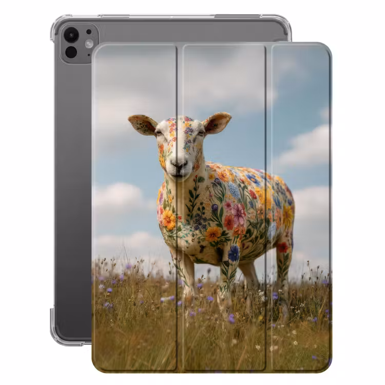 iPad-Hülle - Schafe - Blumen - Wiese — 1