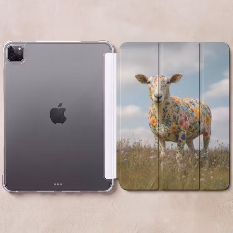 iPad-Hülle - Schafe - Blumen - Wiese — 6