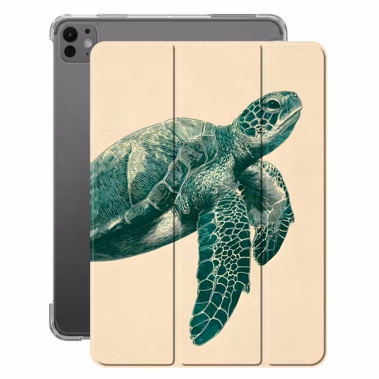 iPad-Hülle - Schildkröte - Elegant - Grün - Schild — 1