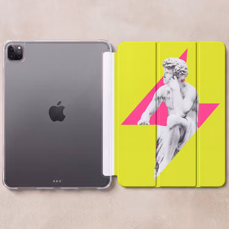 iPad-Hülle - Statue - Mann - Blitzschlag - Gelb — 6