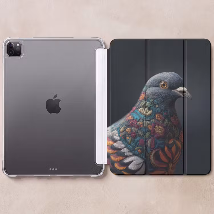 iPad-Hülle - Taube - Blumen - Schwarz — 6