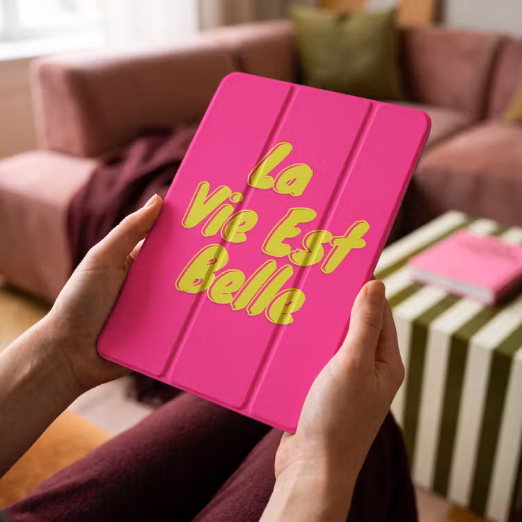 iPad-Hülle - Zitat - Retro - Rosa — 4