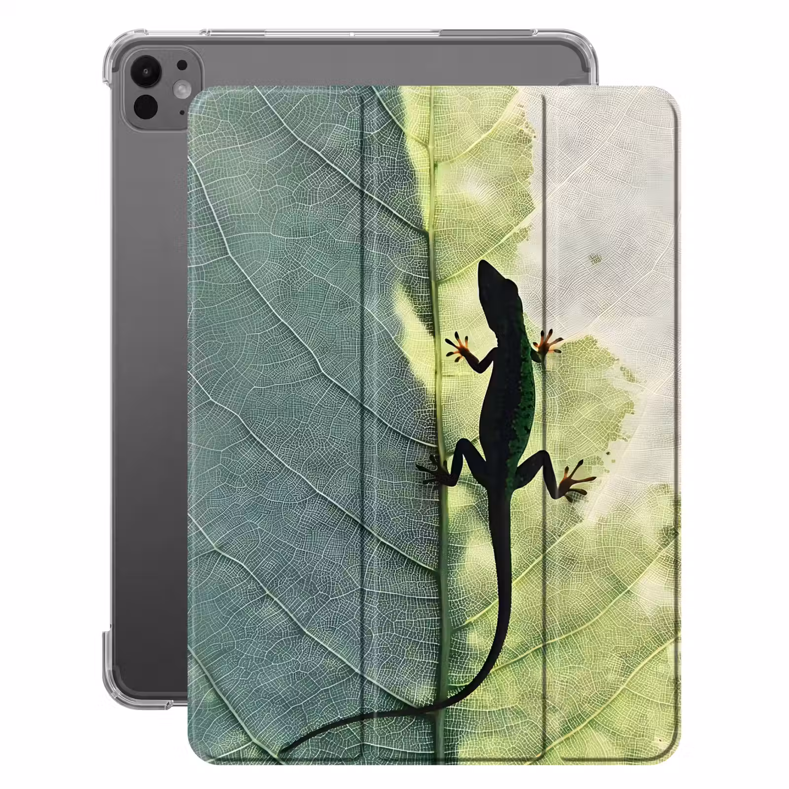 iPad-Hülle - Eidechse - Blatt - Venen - Grün — 1