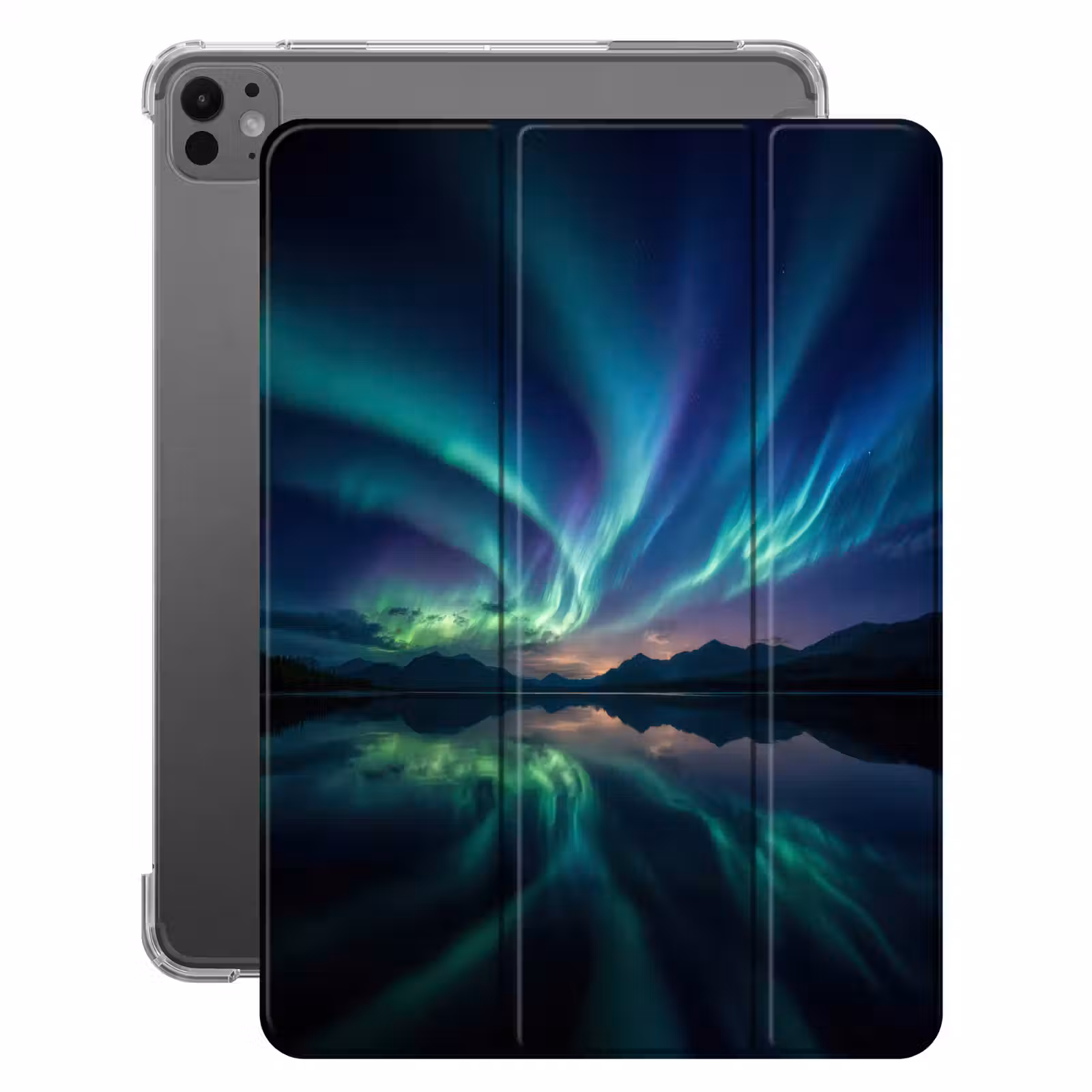 iPad-Hülle - Nordlichter - Farbenfroh - Bergsee — 1
