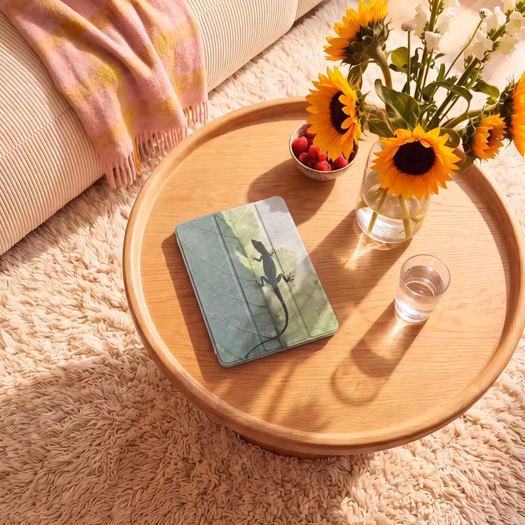 iPad-Hülle - Eidechse - Blatt - Venen - Grün — 2
