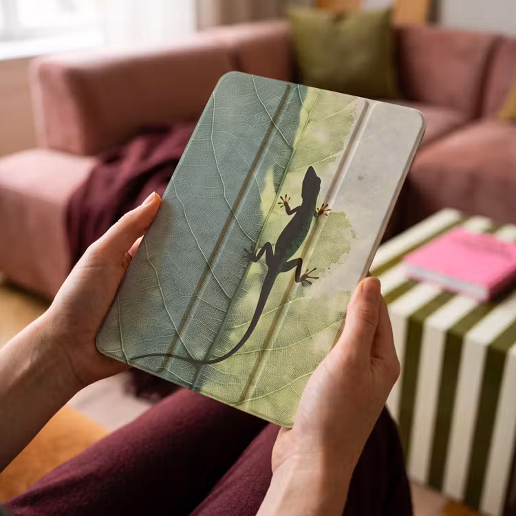 iPad-Hülle - Eidechse - Blatt - Venen - Grün — 4