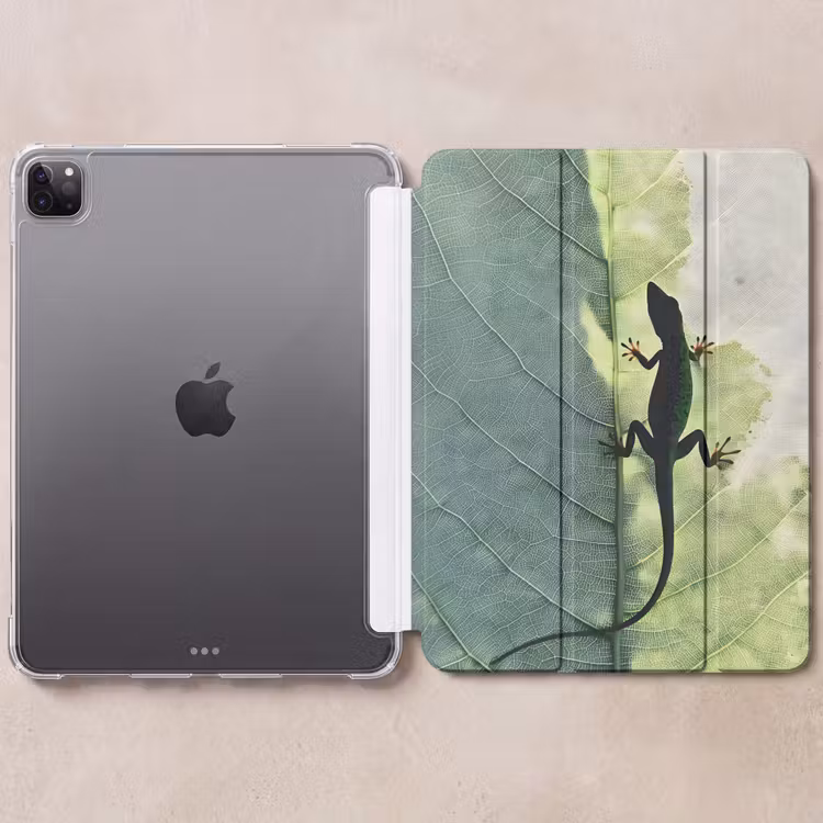 iPad-Hülle - Eidechse - Blatt - Venen - Grün — 6