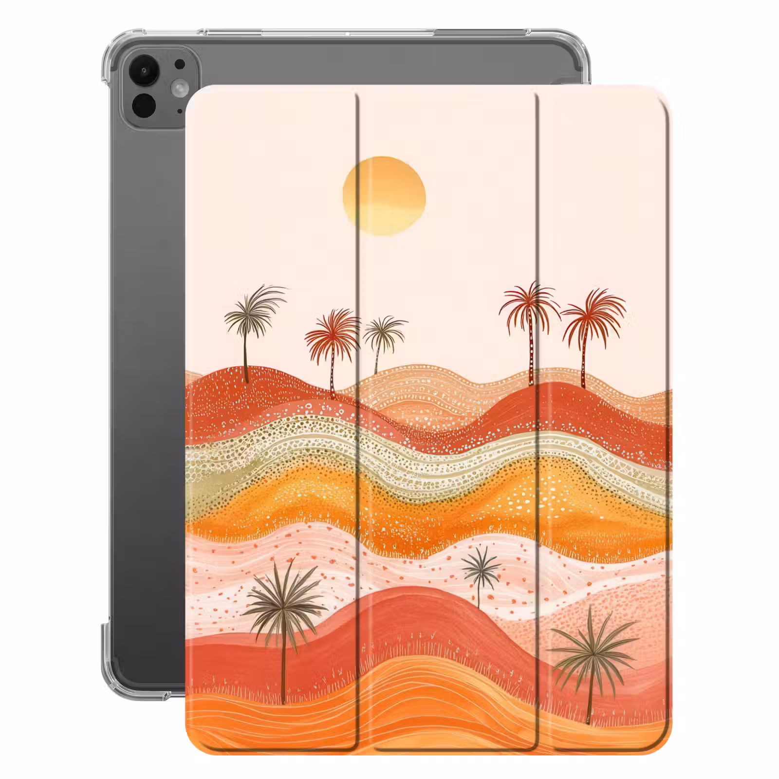 iPad-Hülle - Abstrakte Landschaft - Palmen - Farbenfroh — 1
