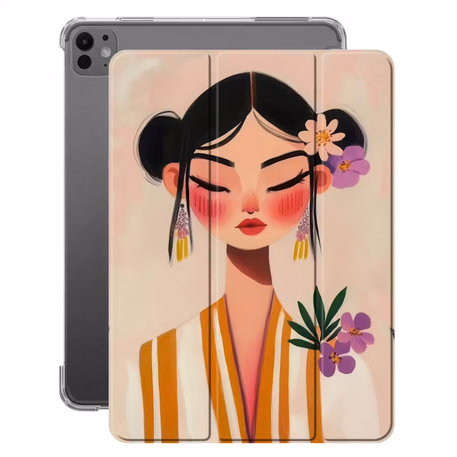 iPad-Hülle - Frau - Blumen - Pastell — 1