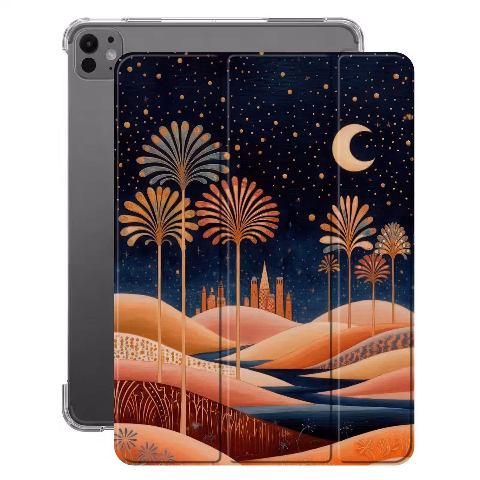iPad-Hülle - Sternenhimmel - Palmen - Fluss — 1