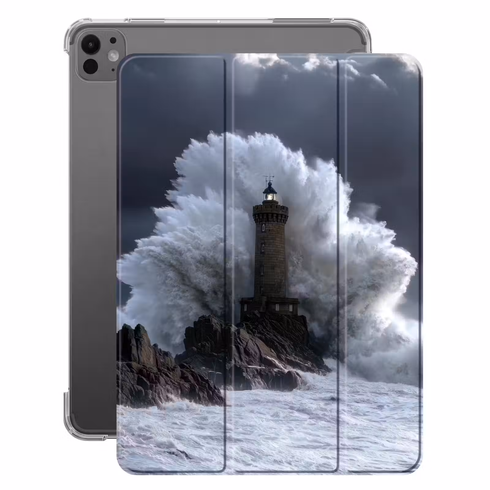iPad-Hülle - Welle - Leuchtturm - Schäumendes Wasser — 1