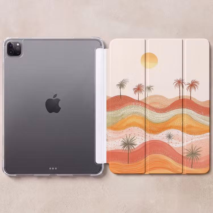 iPad-Hülle - Abstrakte Landschaft - Palmen - Farbenfroh — 6