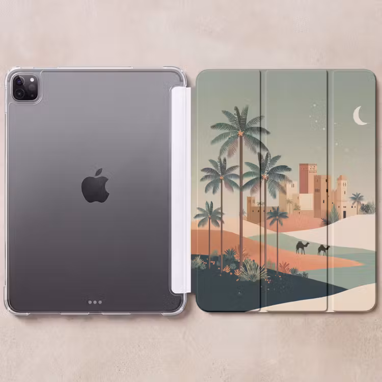 iPad-Hülle - Nachtlandschaft - Kamele - Sterne - Sanddünen — 6