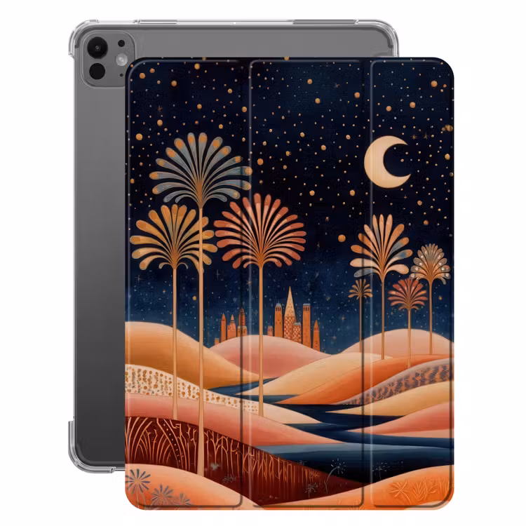 iPad-Hülle - Sternenhimmel - Palmen - Fluss — 1