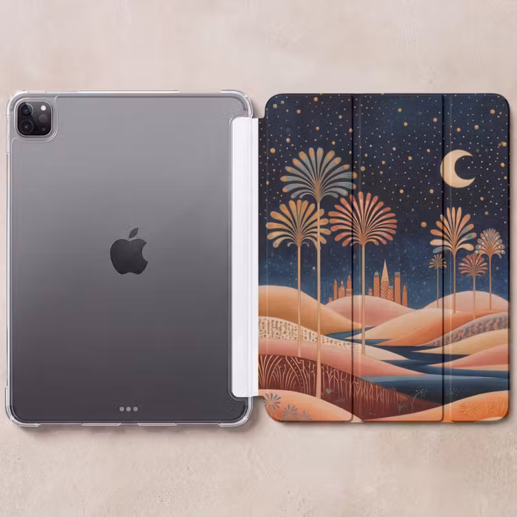 iPad-Hülle - Sternenhimmel - Palmen - Fluss — 6