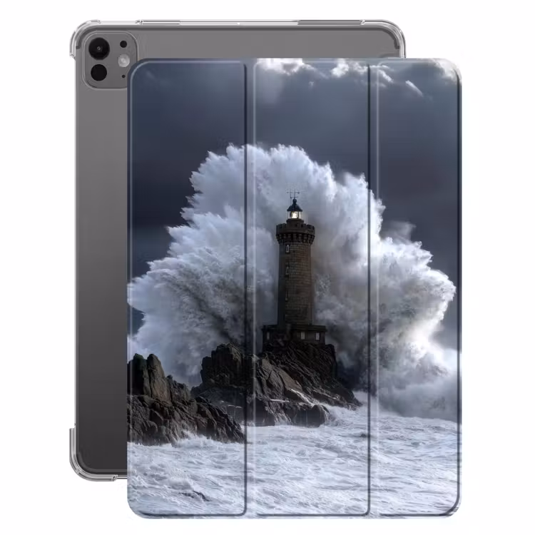 iPad-Hülle - Welle - Leuchtturm - Schäumendes Wasser — 1
