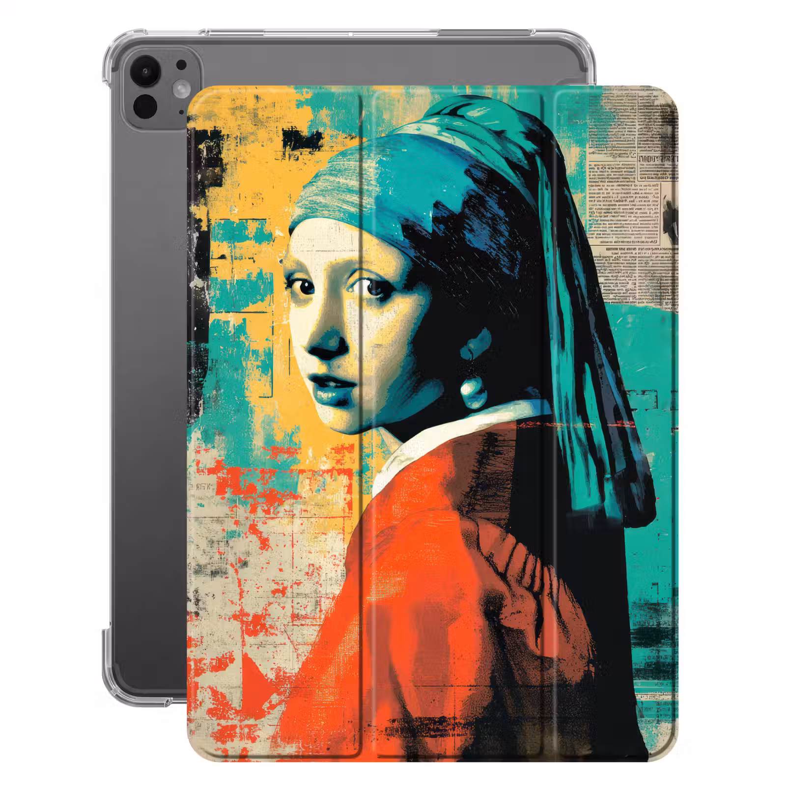 iPad-Hülle - Klassisch - Perlenohrring - Street Art Stil - Farbenfroh — 1