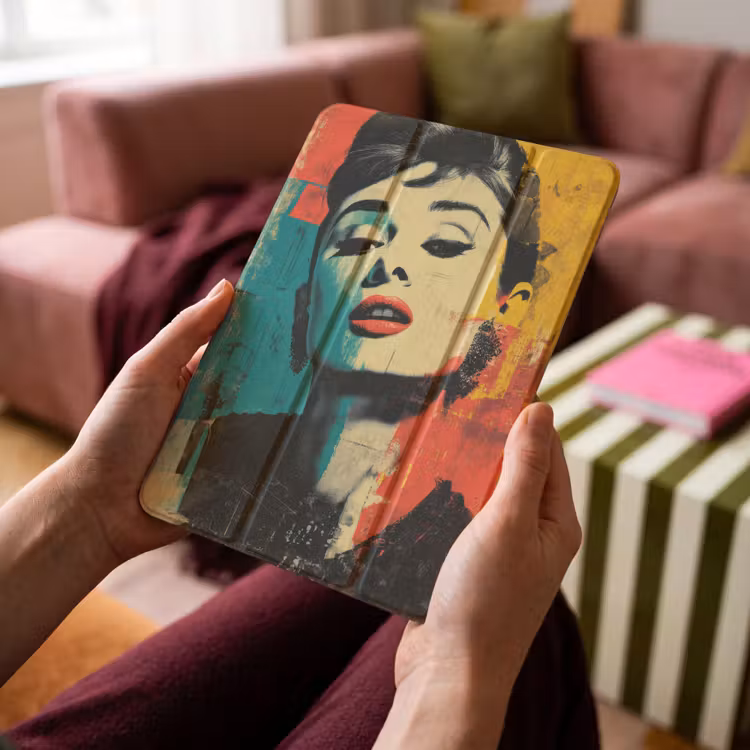 iPad-Hülle - Frau - Rote Lippen - Ausdrucksstark - Grafik — 4