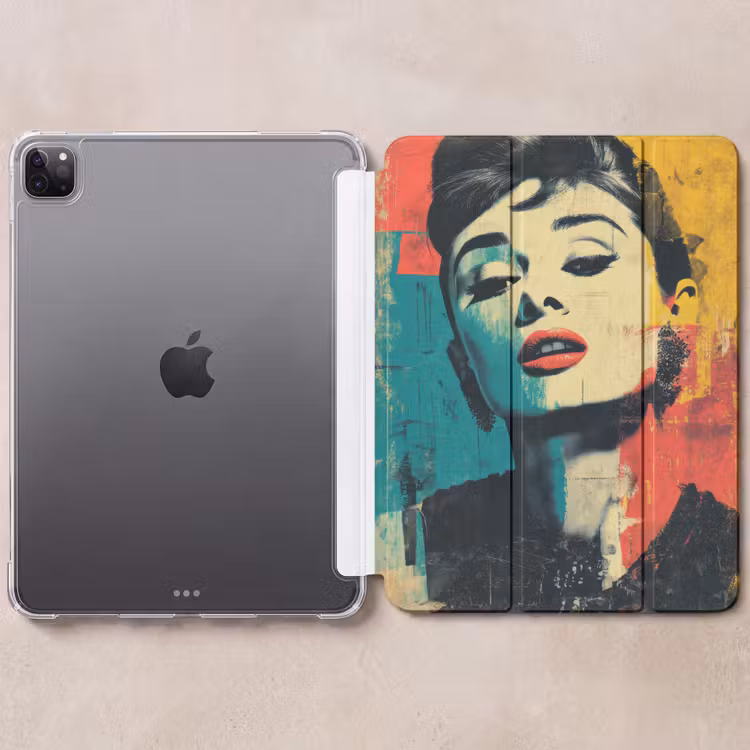 iPad-Hülle - Frau - Rote Lippen - Ausdrucksstark - Grafik — 6
