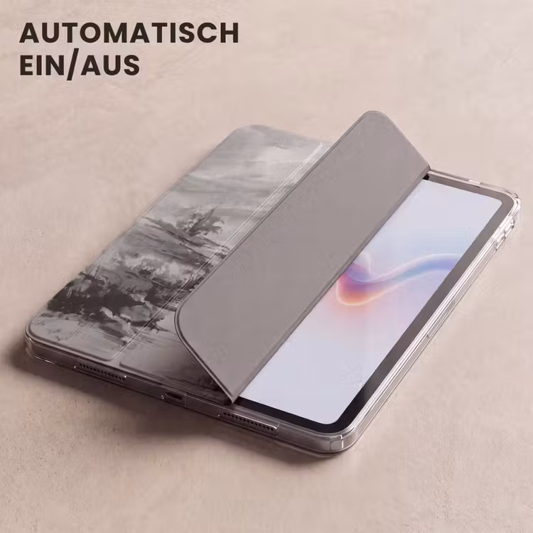iPad-Hülle - Hütte - Grau - Berge - Neblig — 5