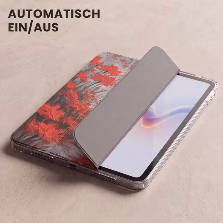 iPad-Hülle - Rote Blumen - neblig - Mann — 5