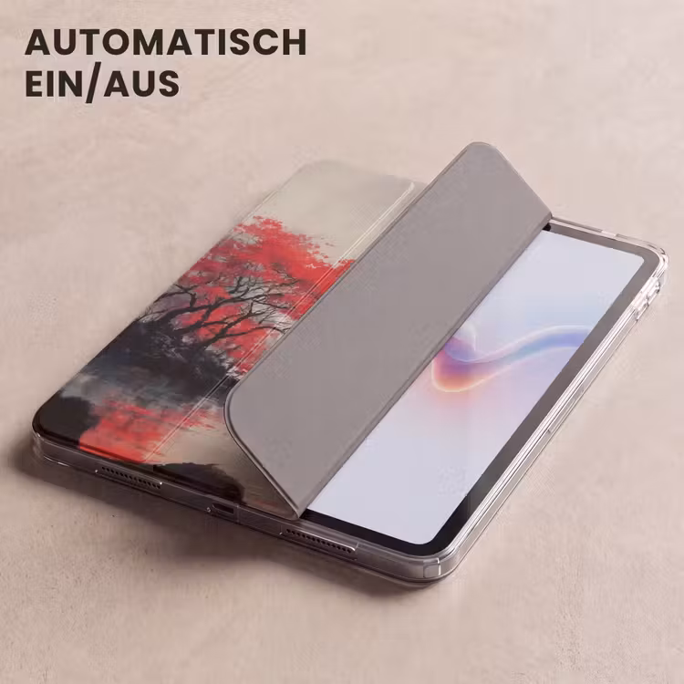 iPad-Hülle - Rote Sonne - Fluss - Brücke - Bäume — 5