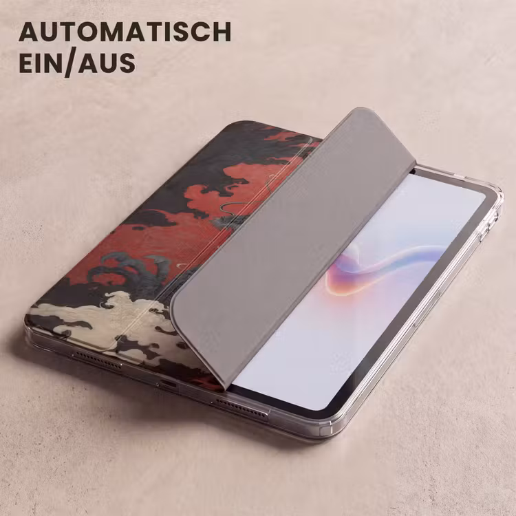 iPad-Hülle - Schwarzer Drache - Rauchwolken - Rot — 5