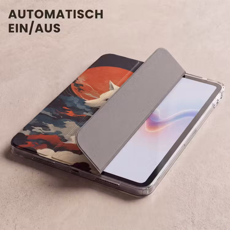 iPad-Hülle - Weißer Fuchs - Wolken - Mond — 5
