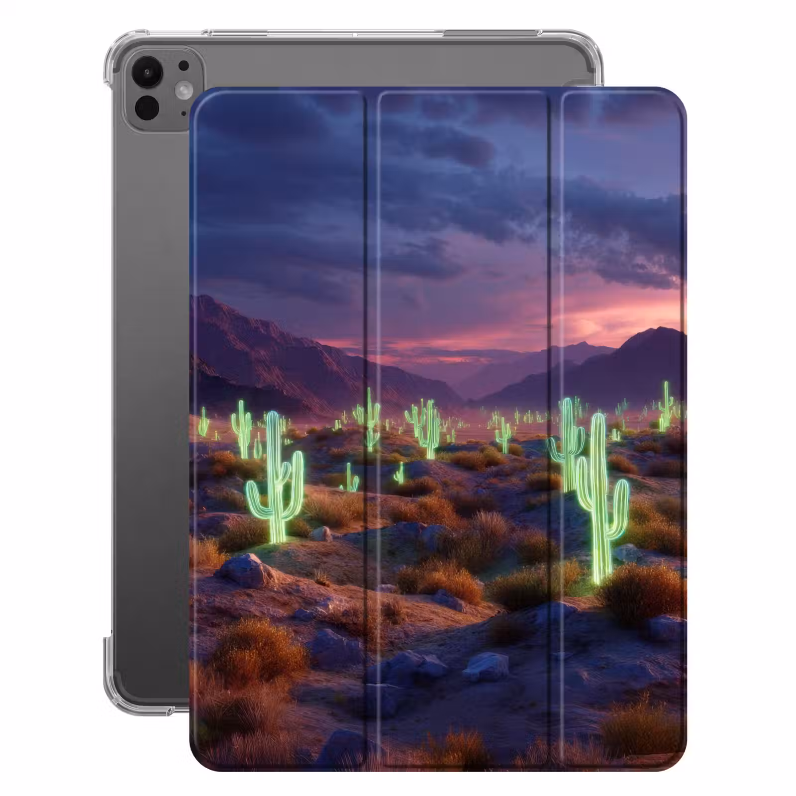 iPad-Hülle - Neon-Kakteen - Wüste - Sonnenuntergang — 1